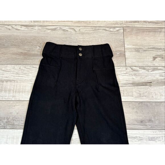 Rae Mode Black Cotton Stretch Twill Double Button Up Flare Pants Size S - Picture 3 of 10